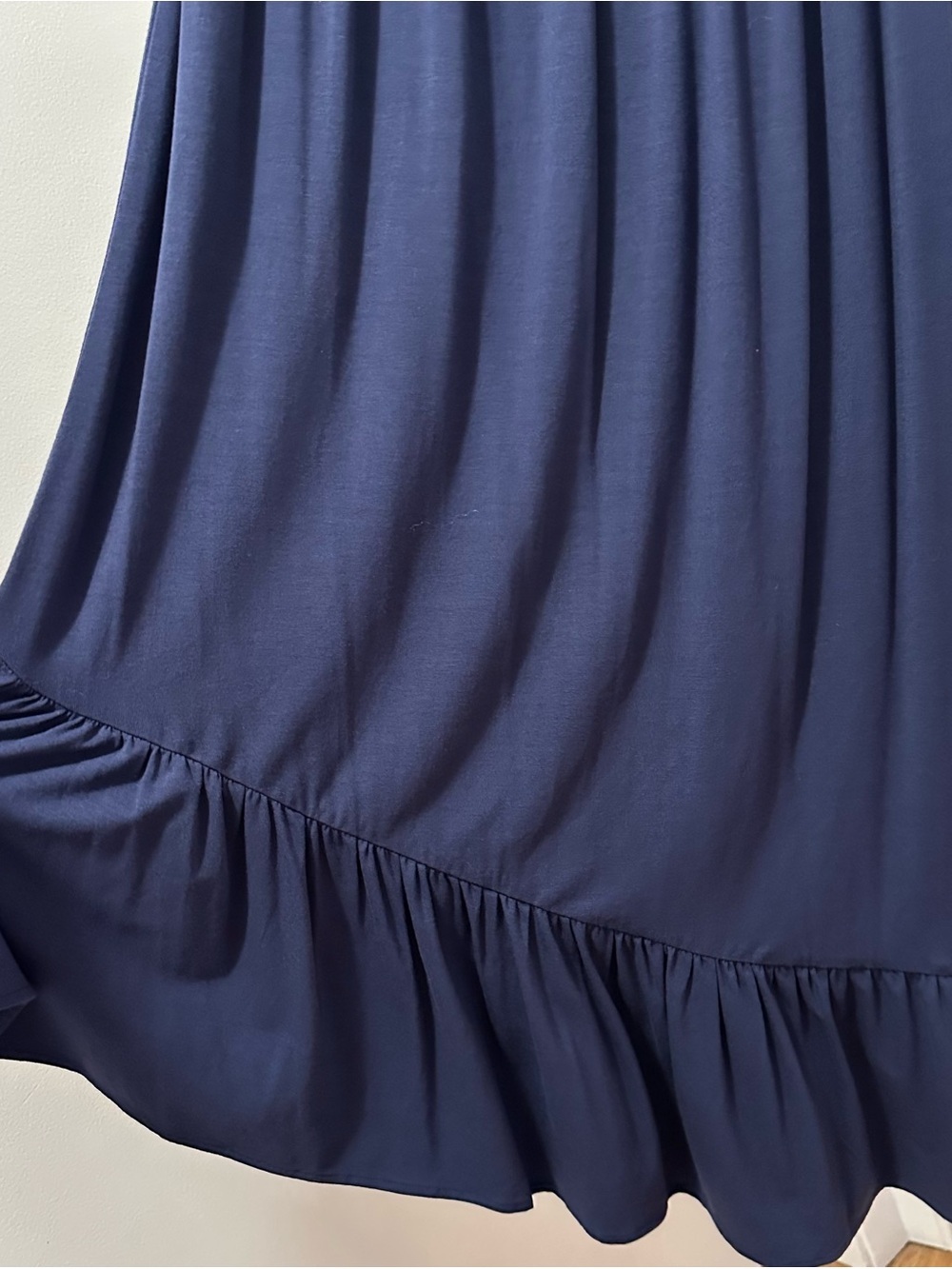 Lilly Pulitzer Navy Blue Strapless Midi Dress S Asymmetric Ruffle Hem Stretch - Picture 4 of 8